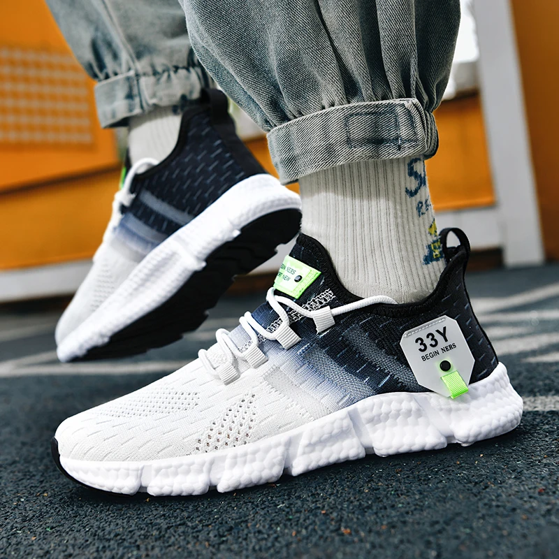 Classic Knit Sneakers Men Women Summer Breathable Lightweight Men's Running Shoes Fashion Mixed Colors Casual Sports Shoes Man