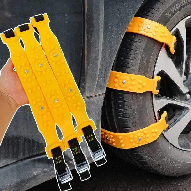 Car Snow Chains Emergency Tire Chains Auto Tire Anti-Skid Thickened Beef Tendon Wheel Chain for Snow Mud Sand Road