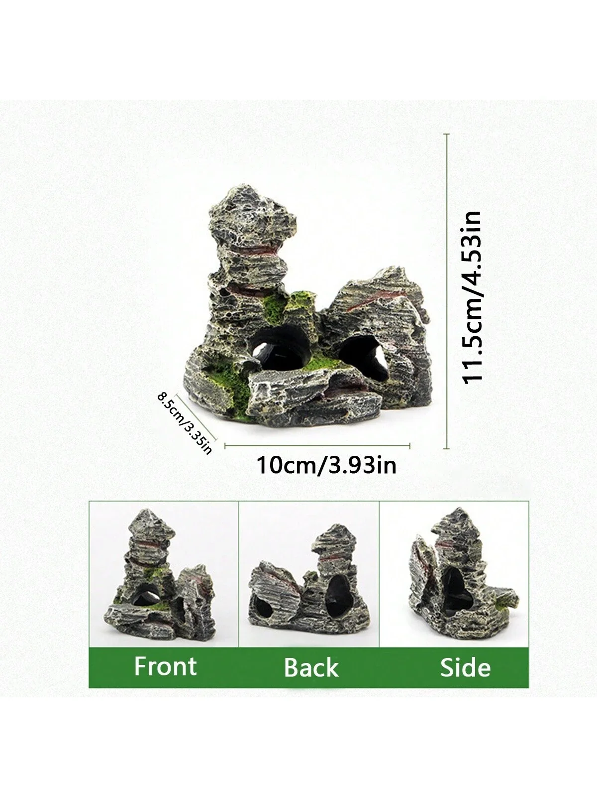1pc Miniature Artificial Mountain Aquarium Decoration-Resin Stone For Small Fish Tank, ABS Aquarium Accessories
