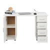 One Door Four Drawers Computer Desk White 2