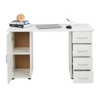One Door Four Drawers Computer Desk White 2