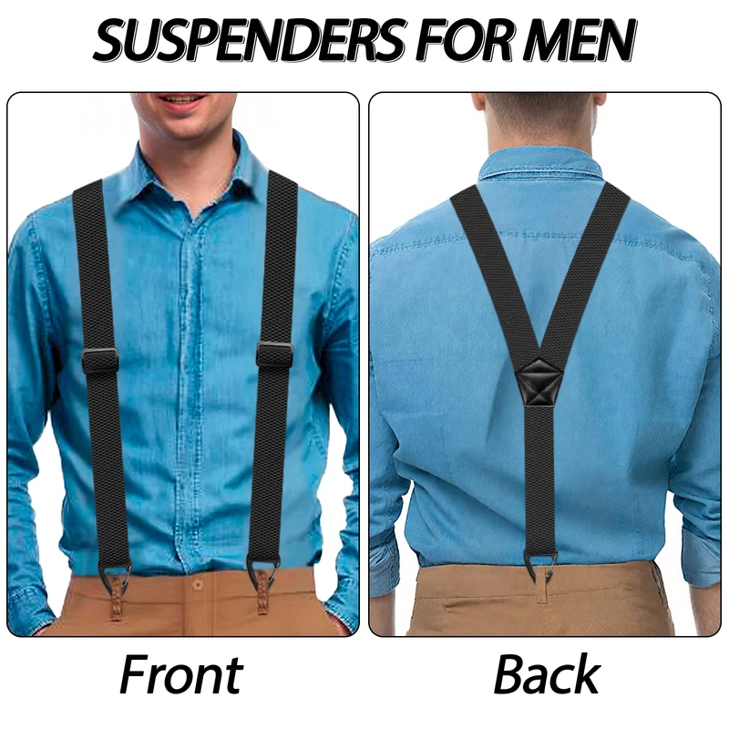 Hidden Suspenders Heavy Duty Work Under Y Back Suspender Clothes 1.5 Inches...