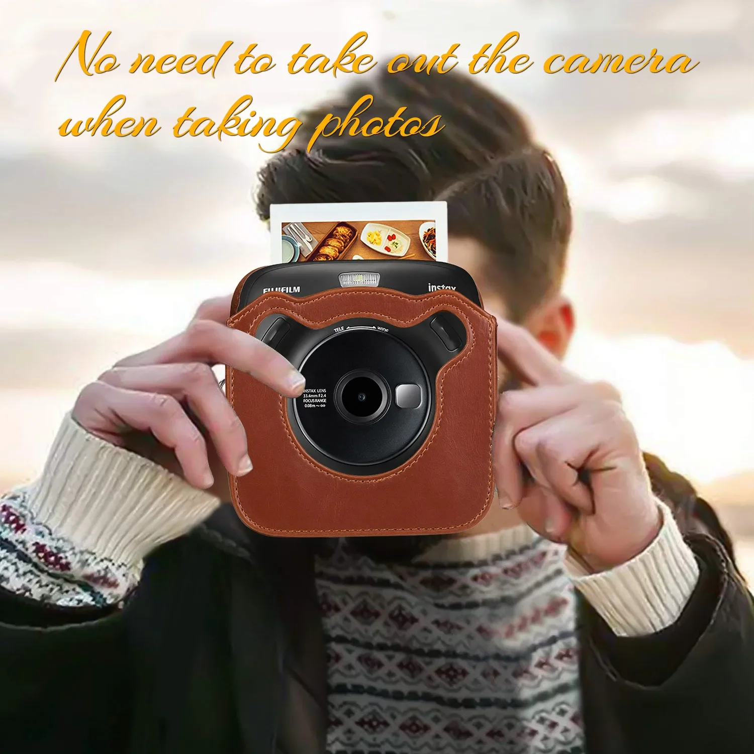 Camera Bag Case PU Leather Vintage Shoulder Strap Pouch Camera