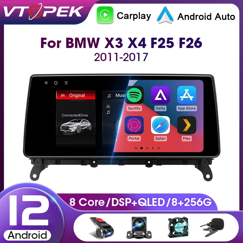 

Автомобильная Мультимедийная система Vtopek, 10,25 дюйма, Android 12, для BMW X3, X4, F25, F26