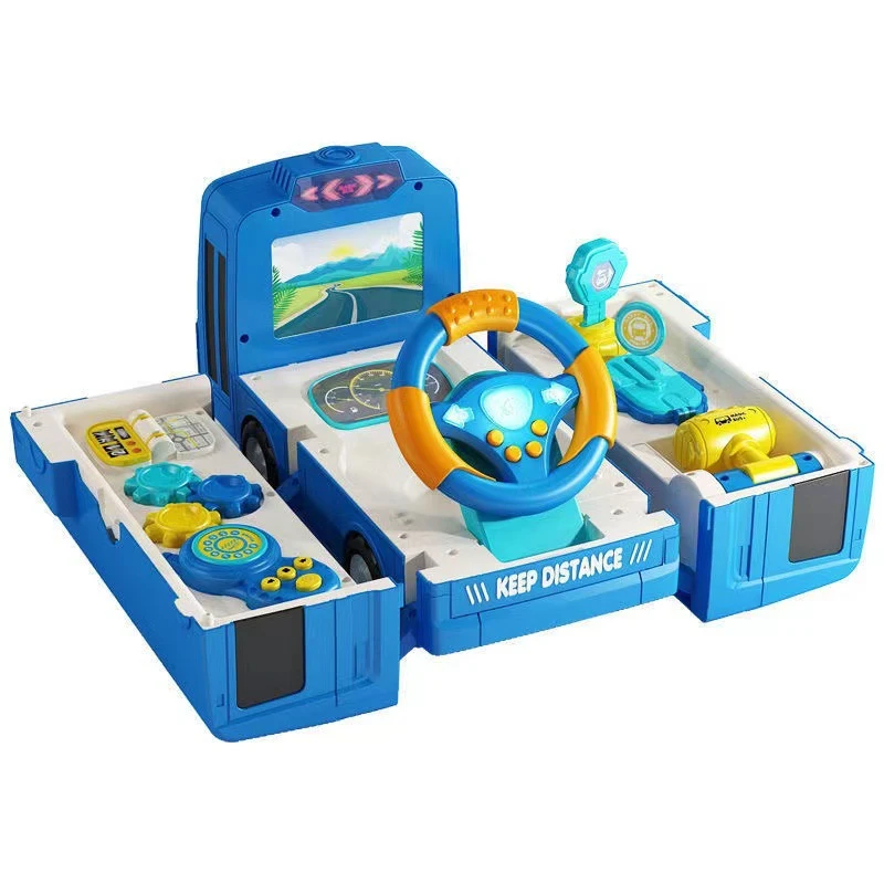 Children's Toy Plastic Car Morphed Multifunctional Steering Bus Baby