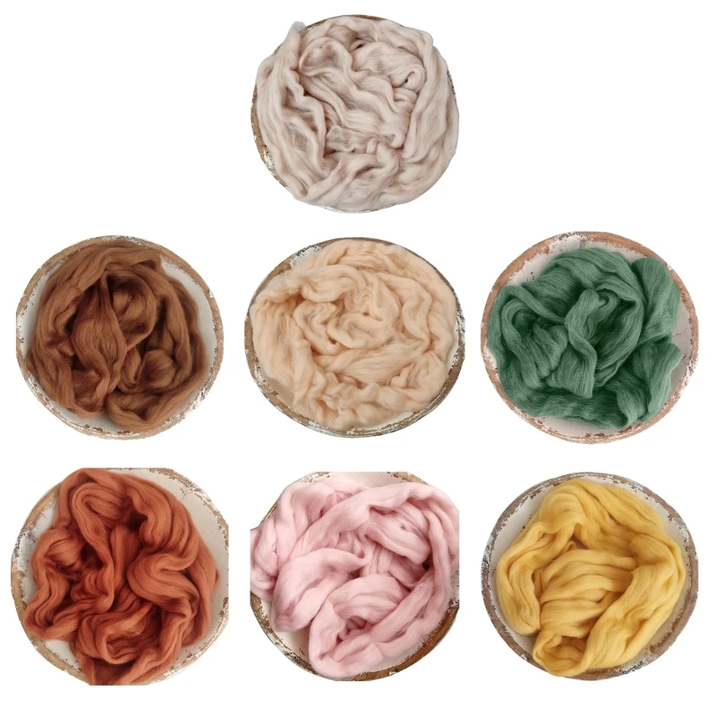 

Newborn Photo Basket Stuffing Wool Rug Photo Backdrop Blanket Basket Filler Mat K1KC