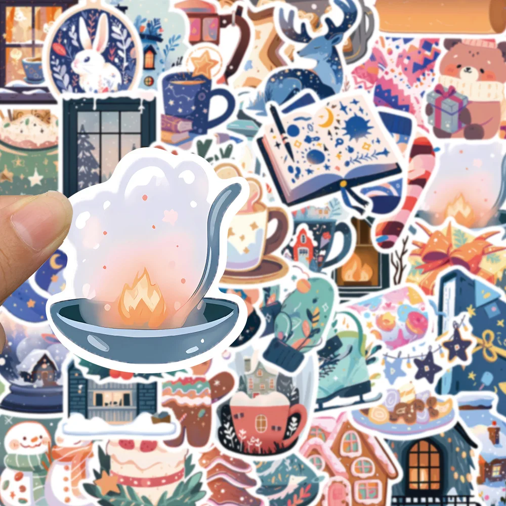10/30/50PCS Cartoon Winter Christmas Graffiti Stickers Decals DIY Phone Scrapbook Luggage Helmet Kid Toy Cute Waterproof Sticker 5