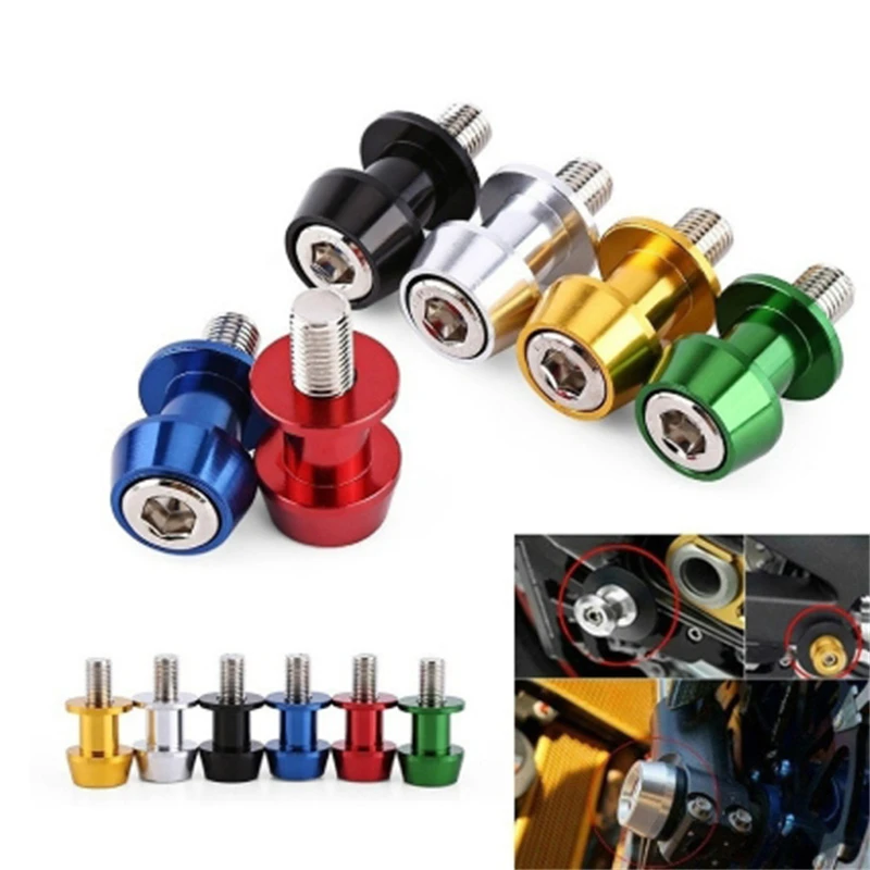 8mm Aluminum Motorcycle Stand Swingarm Durable Spools Slider Stand Screw Swingarm Motorcycle Accessory Easy Installation