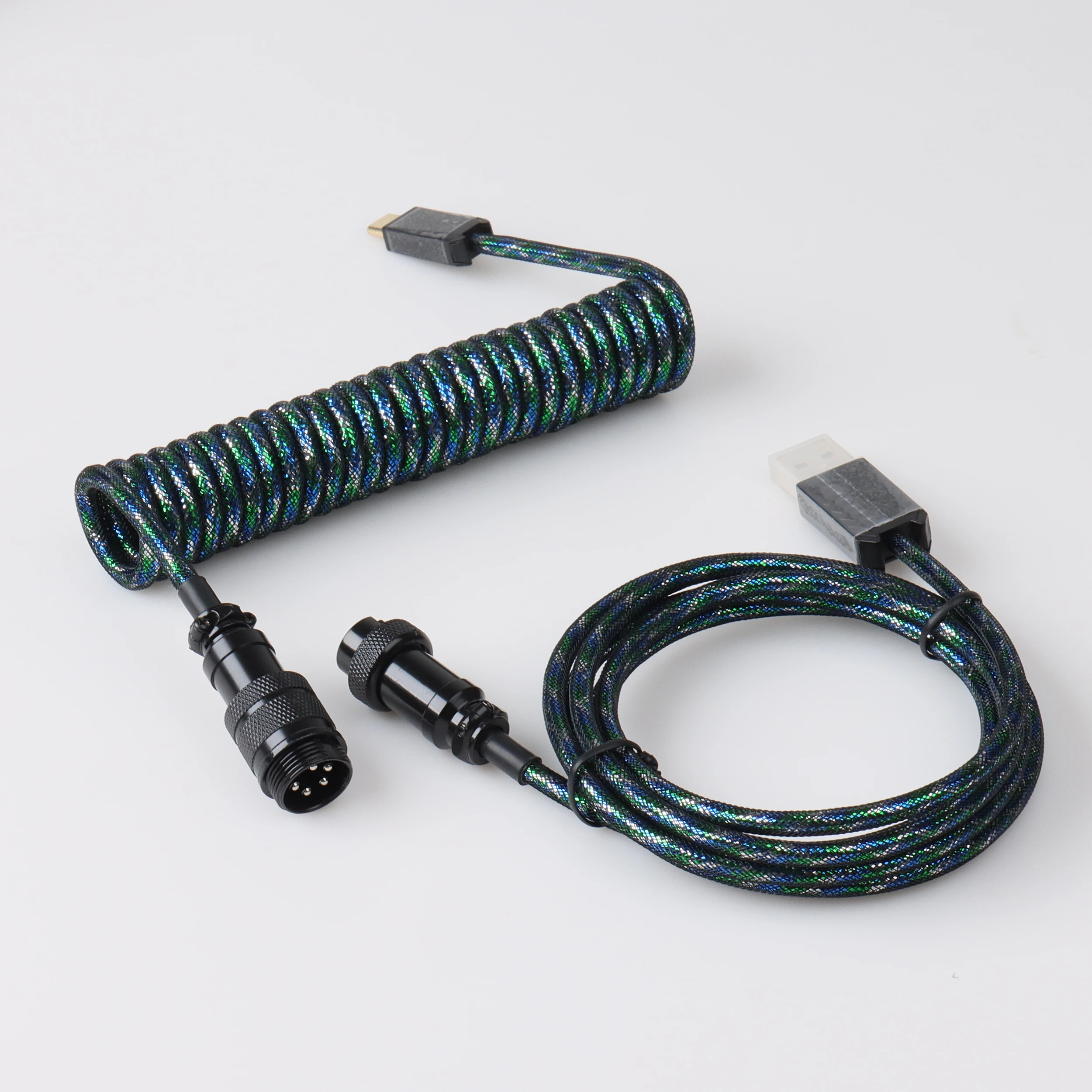 Cabo Coil, Aviator Connector, Teclado enrolado, Aviação Cabo GX16, Mais novo