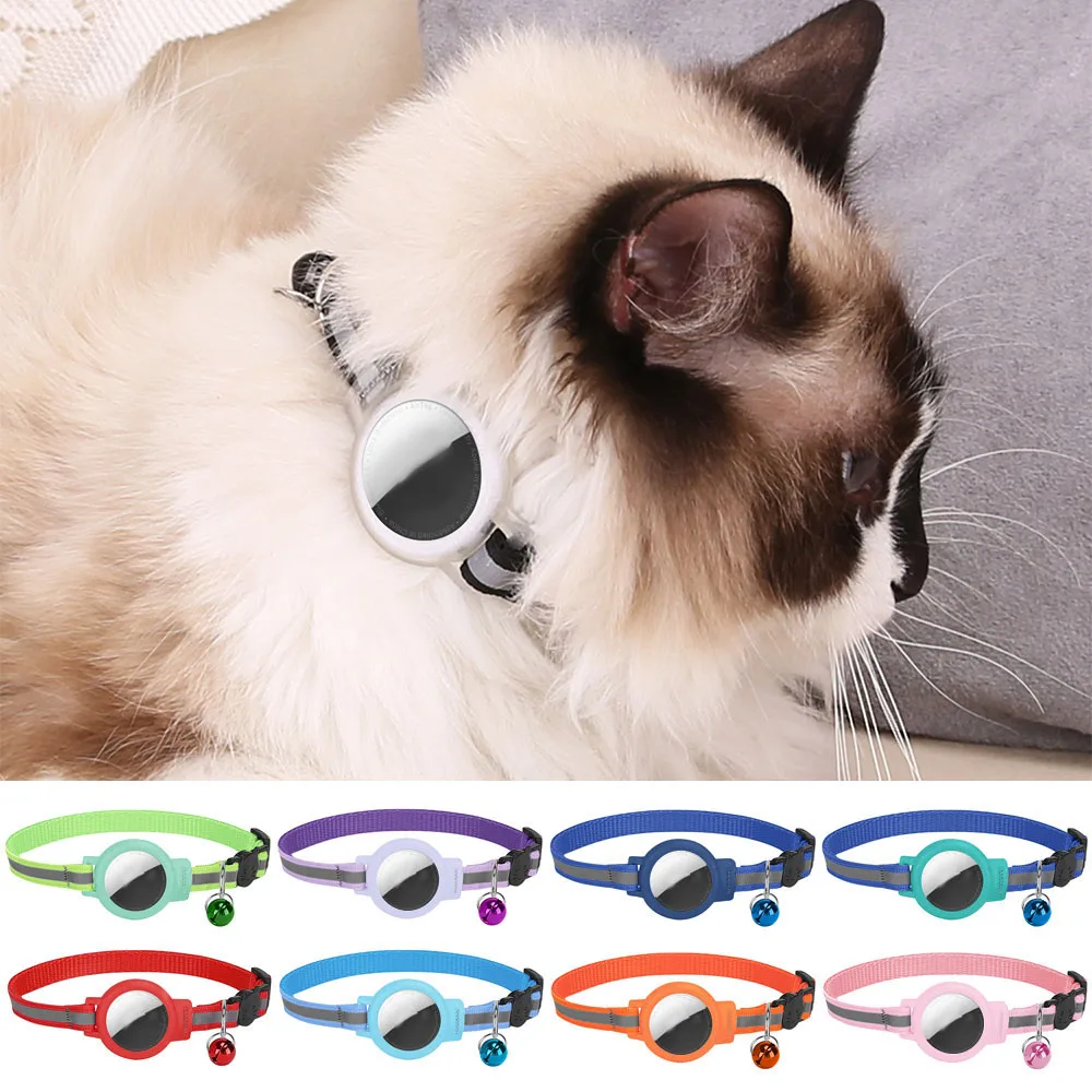 

Airtag Tracker Protective Sleeve Collar Cat Positioning Training Collar Adjustable Anti Suffocation Safety Buckle Cat Collar