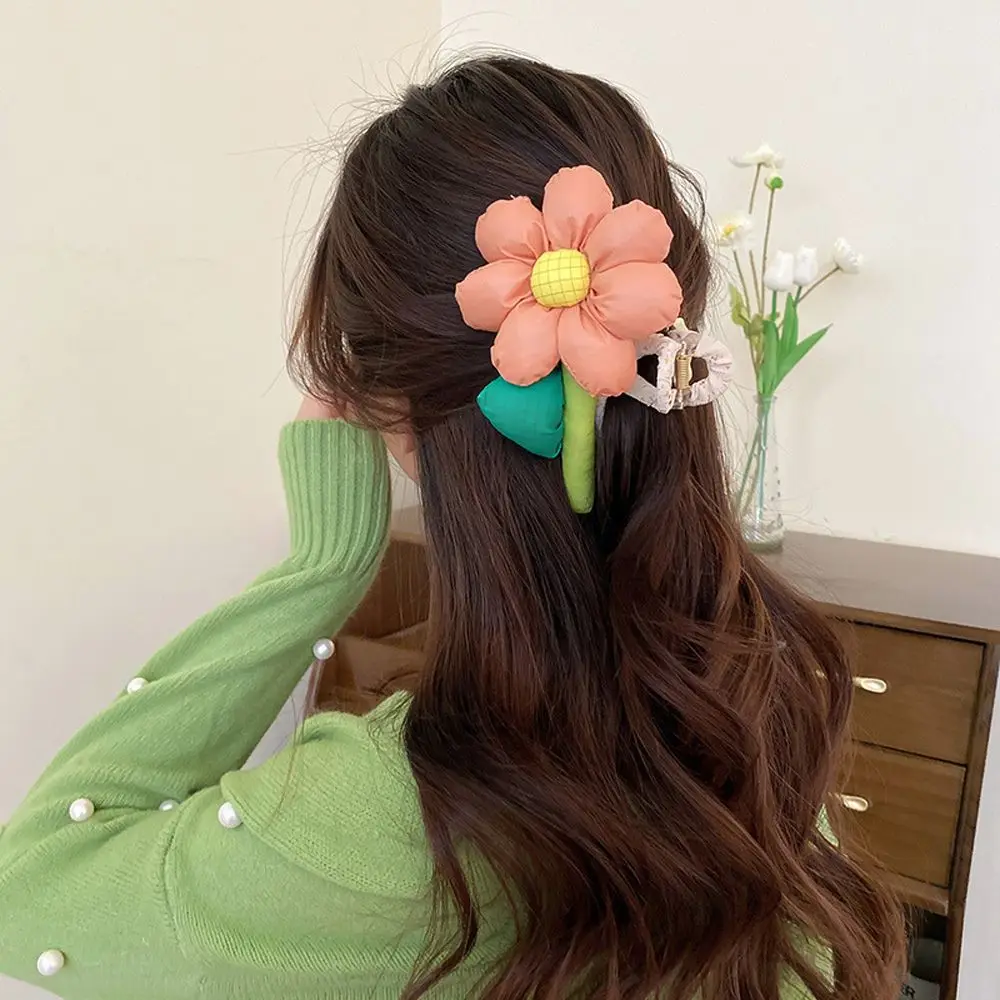 

Trendy Vintage Large Size Flower Headwear Hairgrip Women Hair Claws Shark Clip Korean Ponytail Holder Hair Crabs Clip