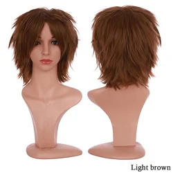 Vibrant Multicolor Synthetic Cosplay Wig - Short Layered Party Hair Extension - 12inch (Light Brown)