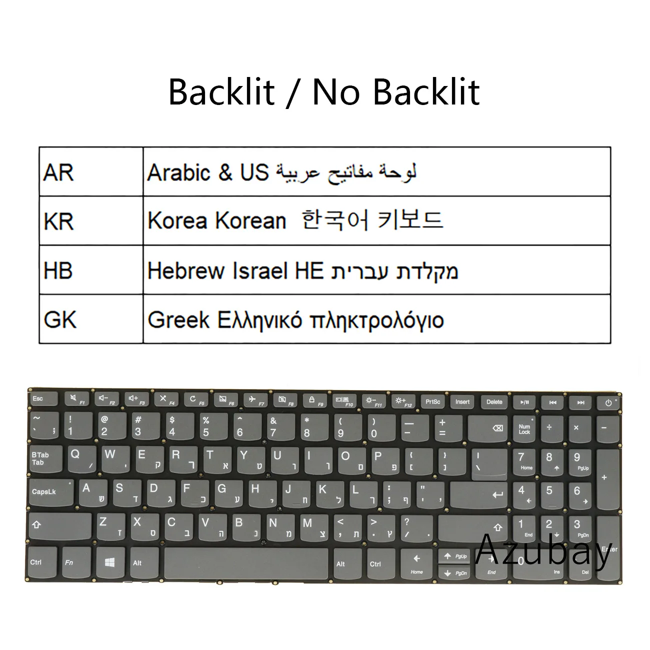 Teclado para Lenovo Ideapad 33017ikb 340-17iwl 520-15ikb 720-15ikb V320-17ikb V320-17isk Bs145-15igm Árabe Coreano Grego Hebraico