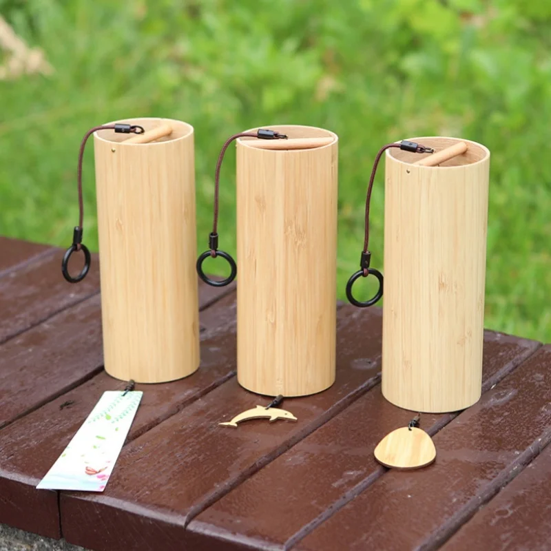 Wind Chimes Bamboo Chord Handmade Musical Outdoor Bell Sound Healing Gifts 1 Set bamboo wind chimes