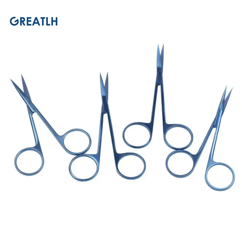 Ophthalmic Scissors Suture Scissors Titanium Alloy Straight Curved 9.5cm 11.5cm veterinary surgical instruments ophthalmic microsurgical scissors ophthalmic surgical instruments
