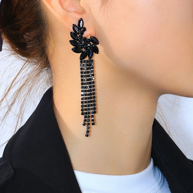 Black Long drop Ghunghroo Peacock Jhumka Earrings | Peacock Designer Black  Metal Long Jhumka Afghani Earrings