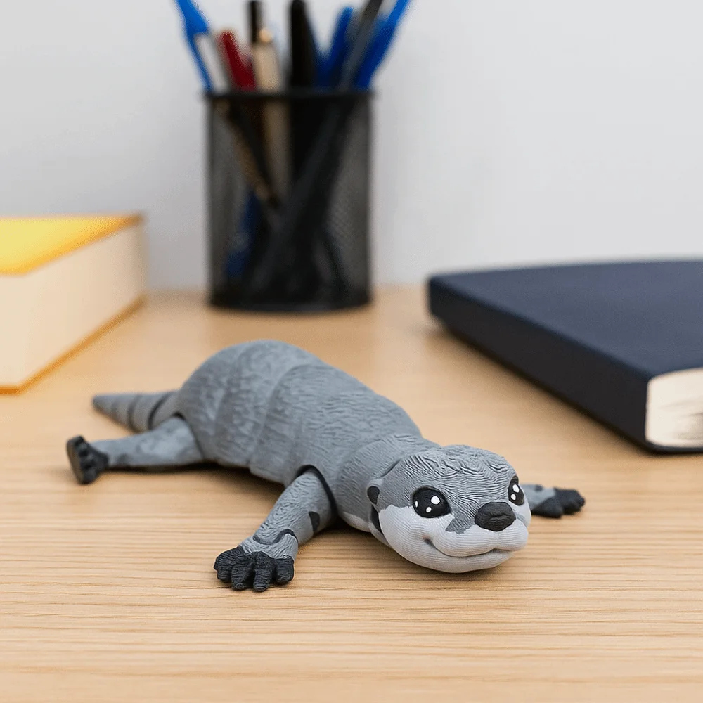 Creative Design 3D Printed Otter Multi-jointed Cute Style PLA Otter Model Toy Movable PLA Mini Otter Doll Home Decoration