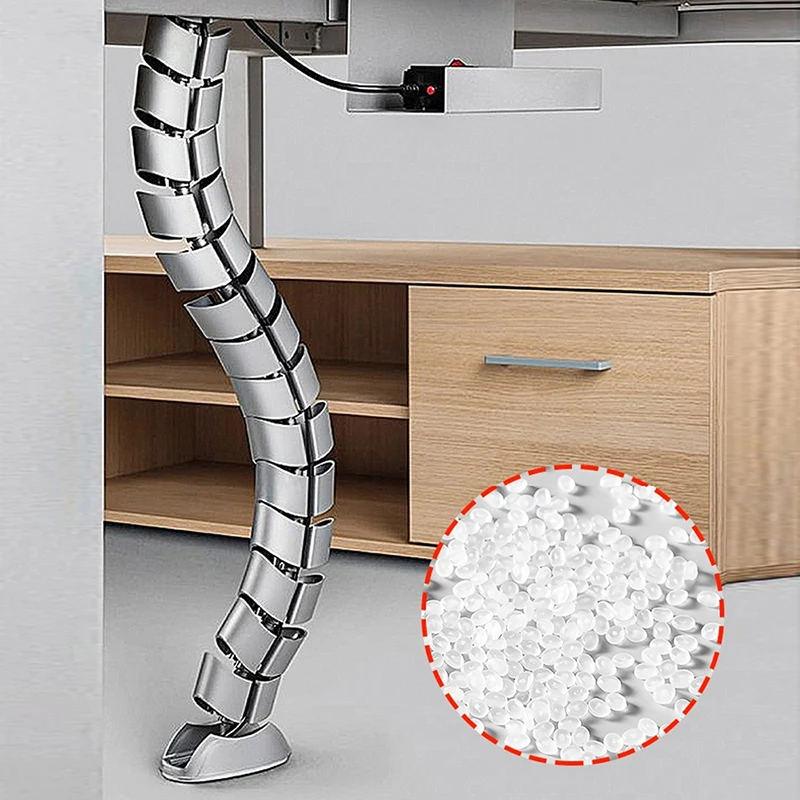 78cm 책상 아래 케이블 관리용 스네이크 와이어 정리기 워크스테이션 컴퓨터 코드 보호 튜브 스파인 케이블 슬리브-F(x)