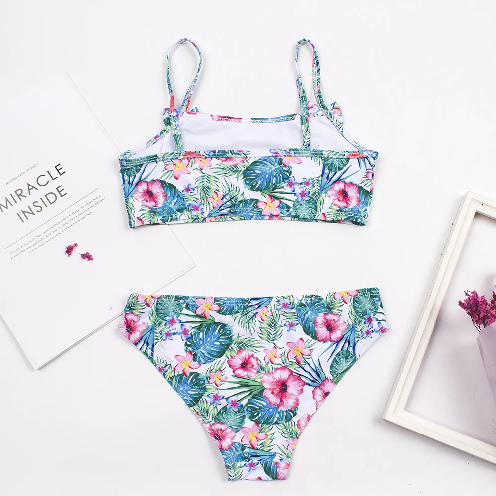 2-8 Years Kids Girls Swimsuit Children Print Bow Deco Bikini Set Summer Baby Kids Girl Biquini Beachwear Swimming Suit Swimwear - 6