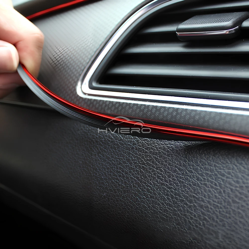 1X Car Moulding Decoration Flexible Strips 5M Interior Auto Mouldings Car Cover Trim Dashboard Door Edge Car-styling Universal