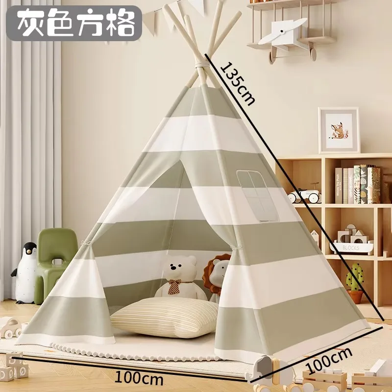 1.35M Tents for Kids Indoor Household Portable Folding Building Wigwam Girl and Boy Toys Castle Tent Play House for Children 4