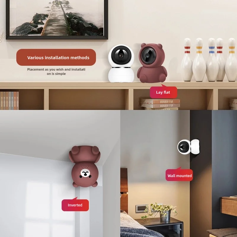5MP Baby Security Monitor WiFi IP Camera Cartoon Bear CCTV Surveillance Auto Tracking Camera Smart home HD Security Protection security camera wireless baby monitor video baby monitor