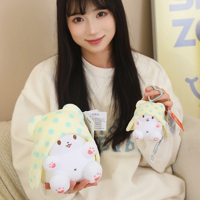 Anime Sanrio Kuromi New Kawaii Cute Marumofubiyori Blanket Bear Stuffed Plush Toys Plushies Birthday Party Gifts For Kids Girls