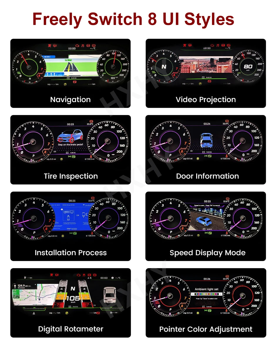 Car LCD Digital Cluster Virtual Cockpit SpeedMeter Dash For Volkswagen VW Jetta