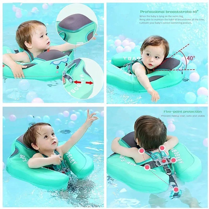 Mambobaby Baby Waist Floating Lying Swimming Ring Pool Toy Swimming Trainer Solid Non-Inflatable Newborn Baby Swim 3