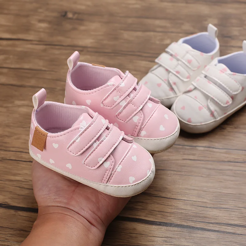 

0-18M Newborn Baby Shoes Infant Girl Sneaker Crib Shoes Cute Soft Sole Prewalker Sneakers Walking Shoes Toddler First Walker