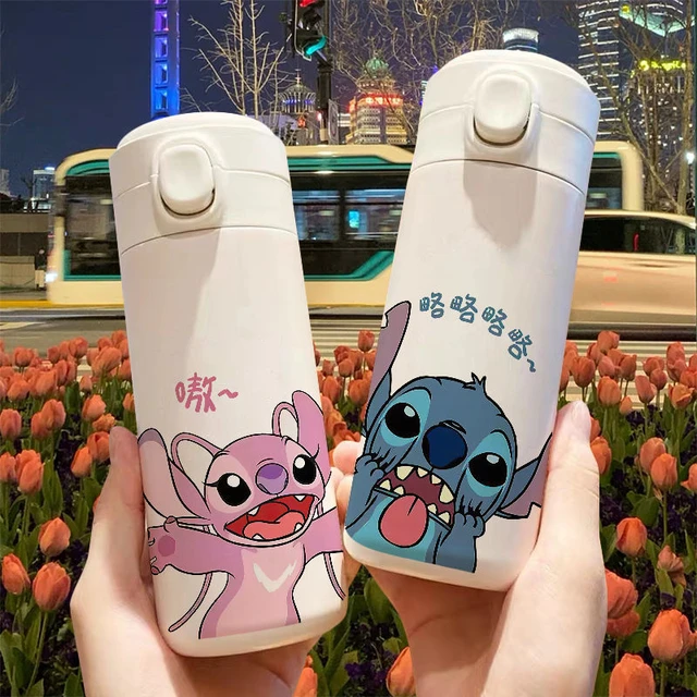 Disney Stitch Thermos Vacuum Cup Portable Water Cup Stainless Steel Boys  and Girls Student Water Bottle 420ML