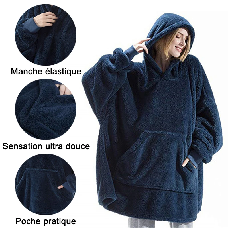 Sweat à Capuche Surdimensionné En Polaire à Manches Longues Avec