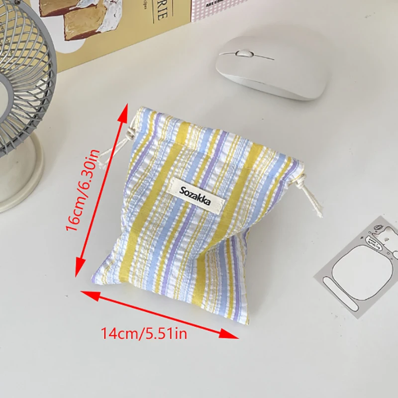 Makeup Accessories Drawstring Storage Bag Canvas Bags For Candy Gift Package Pouch Reusable Home Sundries Organize 6