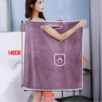 Women's Towel Bath/Shower Gown Wearable Shower Large Size Bathrobe For Bathroom Soft Microfiber Ultra-Absorbency Bath Accessorie 6