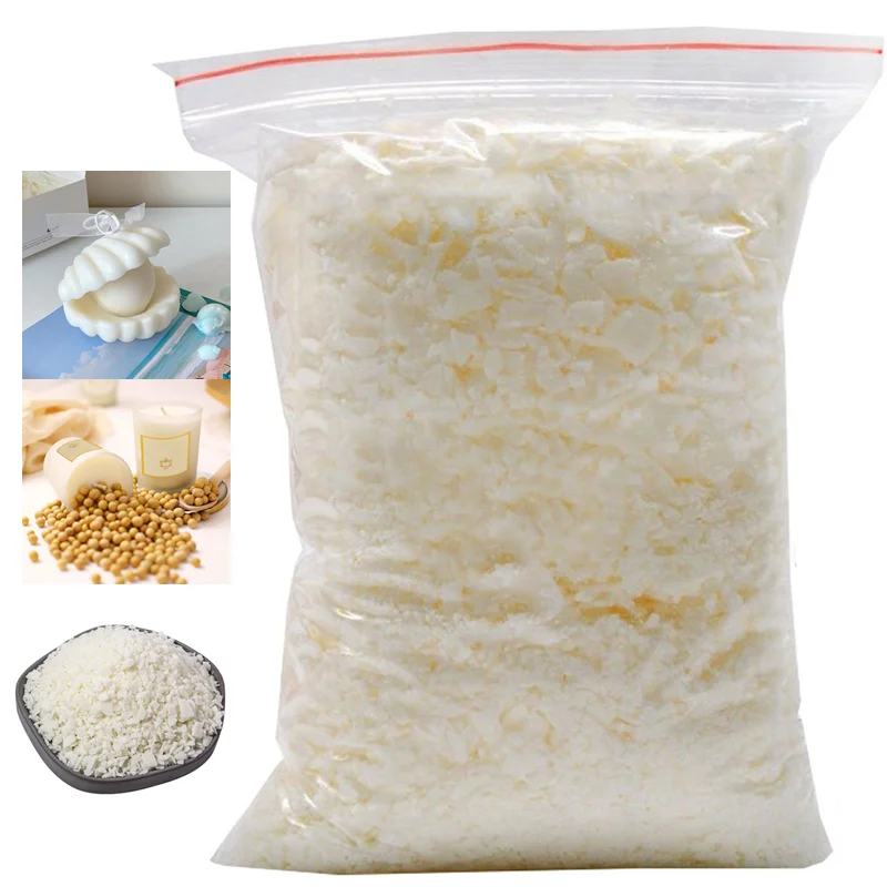 0.5/1KG Natural Soy Wax Candle Raw Handmade Wax Candle Making Supplies Additive Free DIY Making Supplies