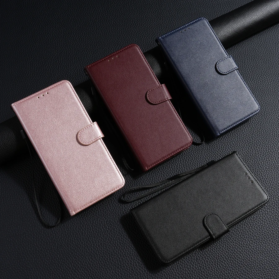 Leather Wallet Case with Card Slot, Photo Frame, and Magnetic Flip Kickstand - Shockproof Cover
