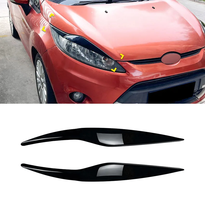 

Car Headlight Eyebrow Headlamp Eyelid Trim For Ford Fiesta MK6 2008-2012 Front Head Light Lamp Cover Brow Sticker