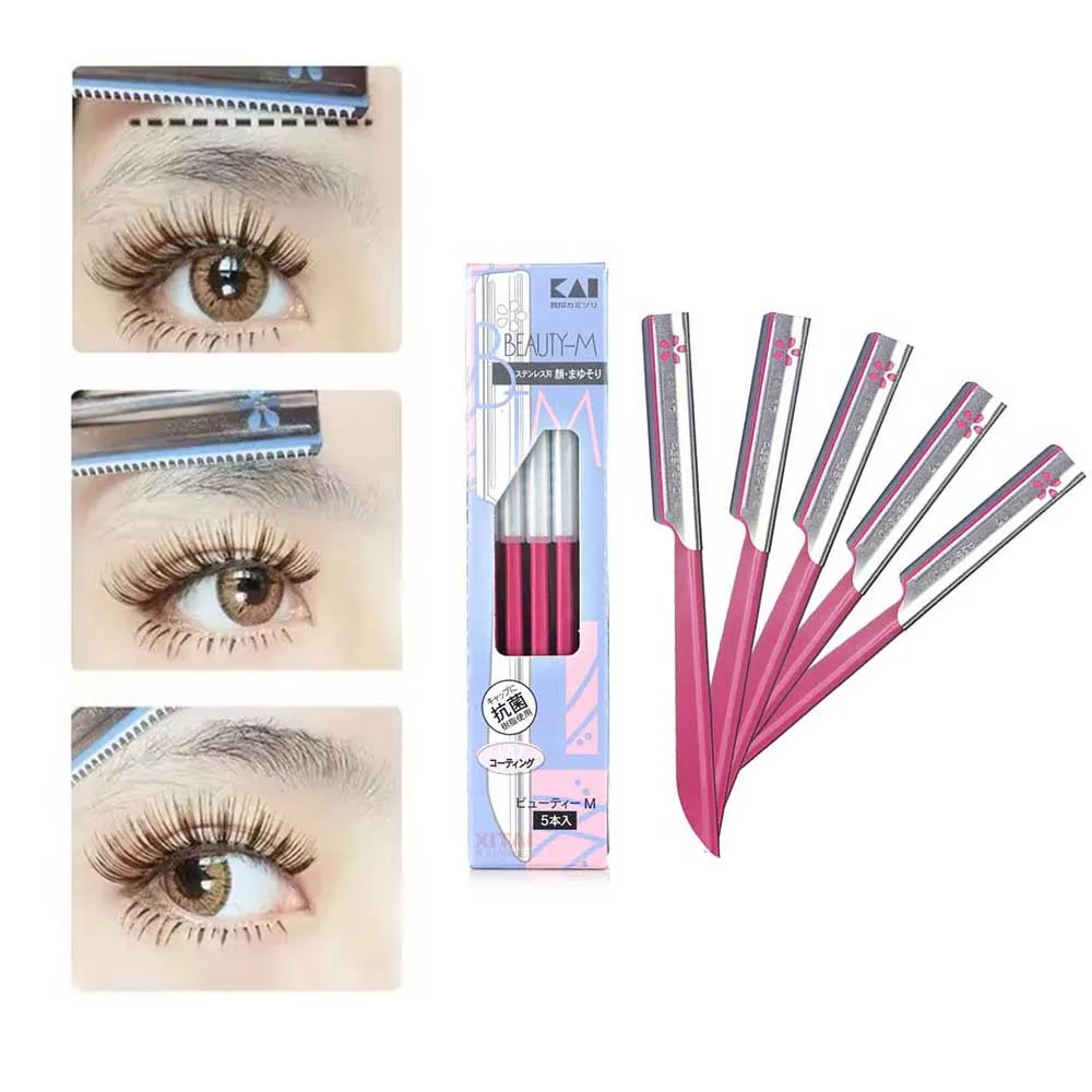 5pcs Steel Blade Eyebrow Scraper Eyebrow Epilator Sets Safety Durable Eyebrows Facial Trimmer Hair Removal Styling Tools