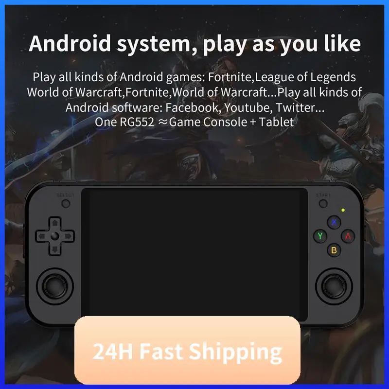 RG552 Large Screen Touch Screen Came Console 5.36 Inch IPS 1920X1152 16G Dual Systems Android Linux (A, US Plug)