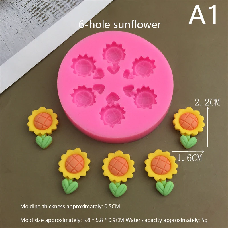 Lovely Cartoon Flowers Bow Bee Fondant Silicone Molds DIY Cupcake Fondant Cake Decorating Chocolate Candy Baking Mold