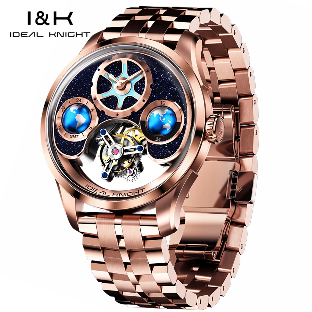 IDEAL KNIGHT 6805 Real Tourbillon Watch for Men Skeleton Flywheel High-end Luxury Limited Edition Automatic Mechanical Man Watch