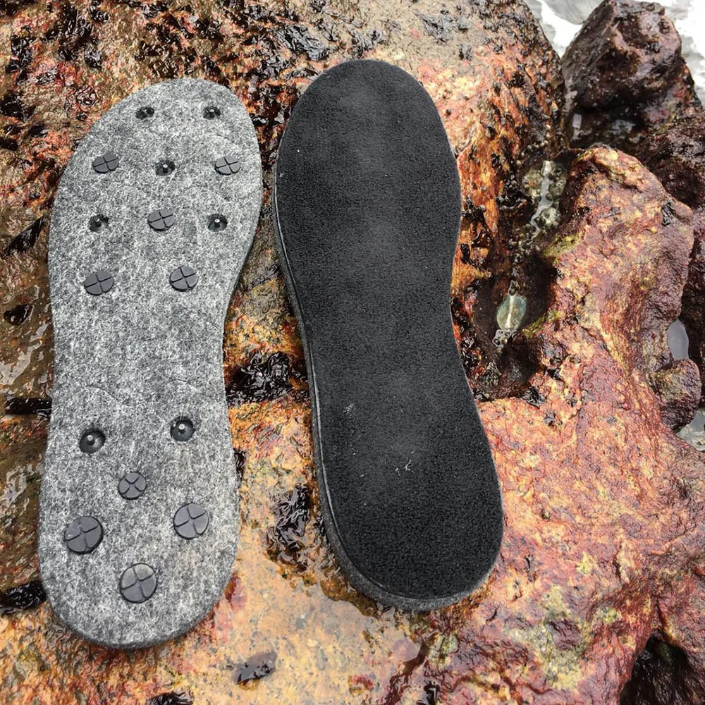 Semelles feutre avec clous pour chaussures de pêche - Semelles amovibles anti-dérapantes tailles 39 à 45 pour pêche sur rochers