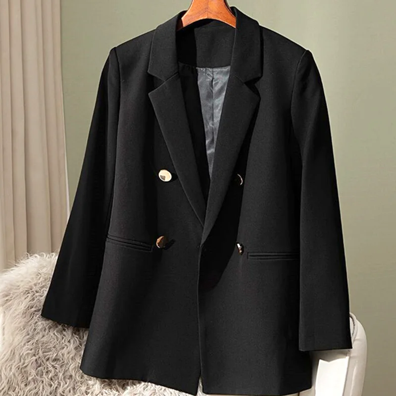 

Women Autumn Lapel Solid Color Coat Suit Jacket Blazer Coats Long Sleeved Elegant Casual Loose Fashion