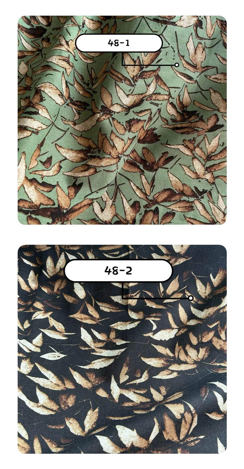Description Picture 2 of itemBlue Black Cotton Linen Printed Fabric Floral Pattern Per Meter for Dress Clothing Decoration Diy Sewing Cloth Patchwork Fabrics