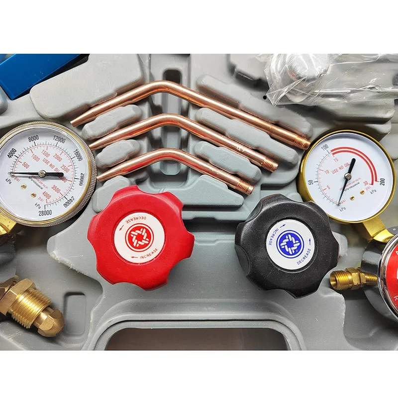 American Type Oxygen Acetylene Gas Pressure Regulator Heating Torch Copper Welding Cutting  Kit 5