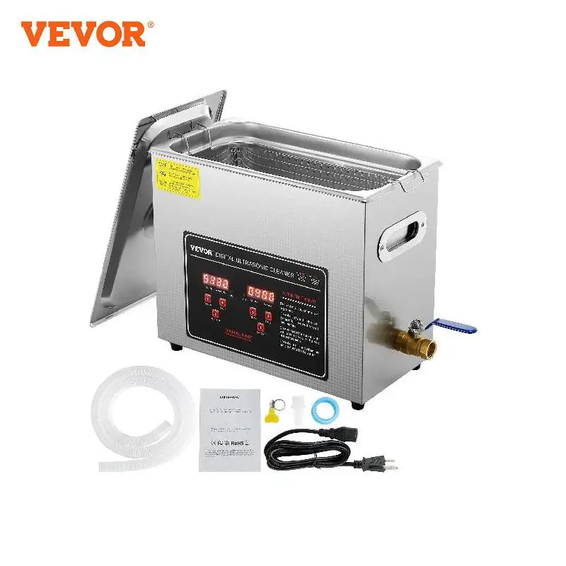 Vevor Ultrasonic Cleaner Con Timer E Riscaldatore Digitale, Detergente Professionale Per Gioielli Ultra Sonic, Macchina Pulita Riscaldata In Acciaio I