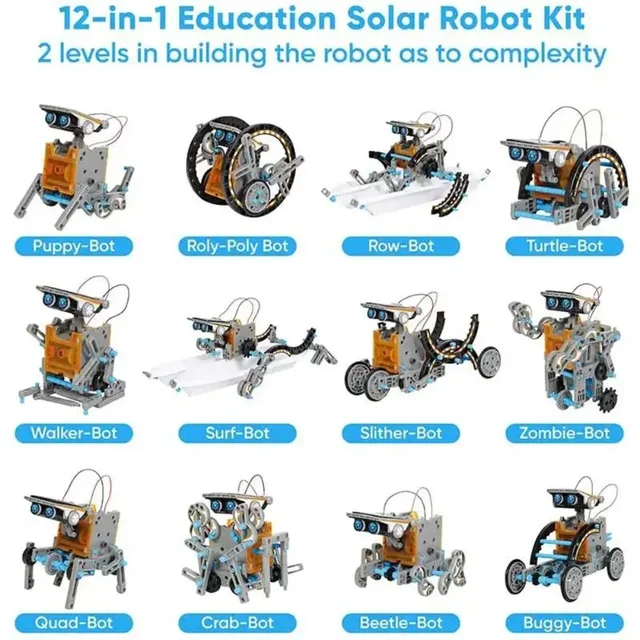 13 in 1 Solar Powered Robot Science Kit DIY Building Blocks Gift for Kids Electronic DIYs Creative Educational Assembly Toys 3
