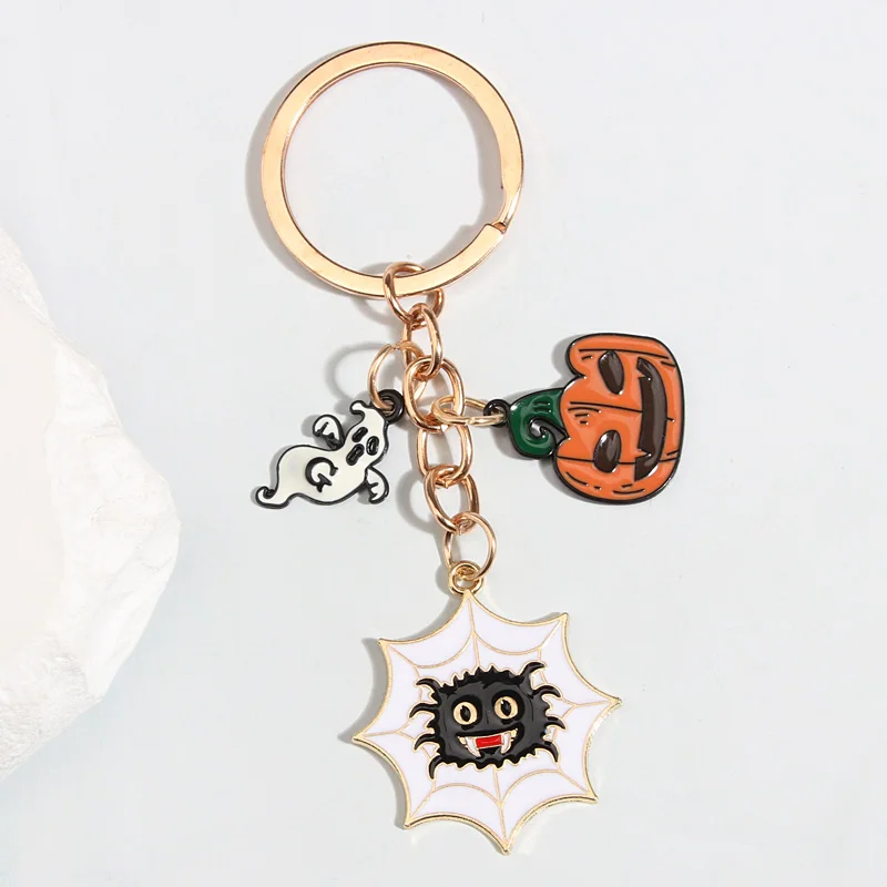 Cute Pumpkin Round Shape Pendant Key Chain, Halloween Gift Couple Key Chain  For Men And Women - Temu