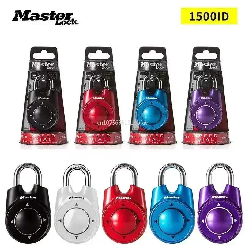 Master Lock 1500ID Portable Padlock Escape Room Gym School Club Cabinet Lock Combination Code Directional Keyless Door Lock master lock 2 pack covered solid body padlock black 141t