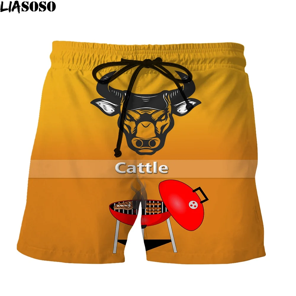 LIASOSO Creative Spain Bullfighting Festival Anime Elastic Men Shorts Popularity Novelty Boutique 3d Print Woman Clothing Shorts